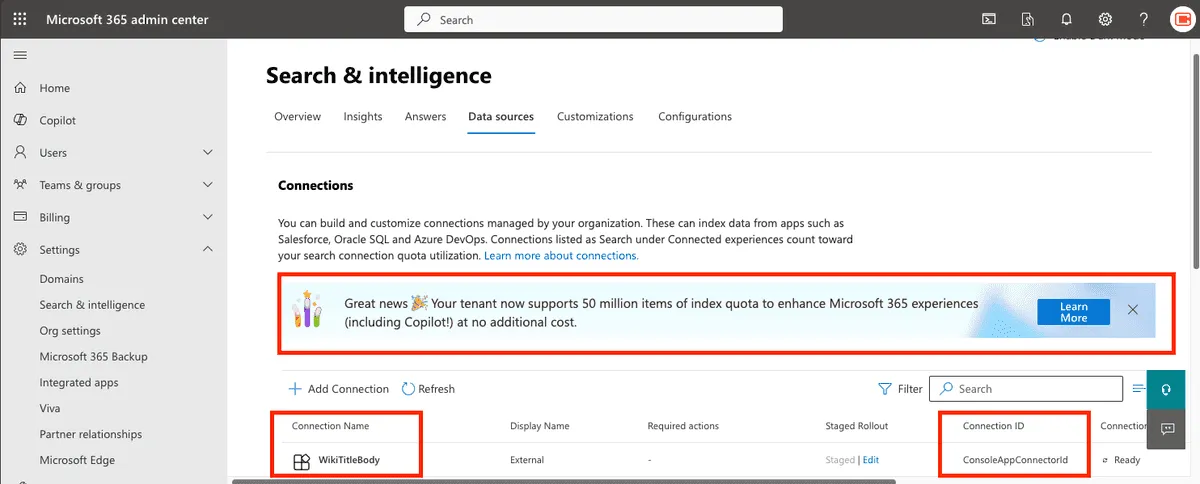 M365 Admin Portal Search and intelligence