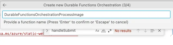 Create Durable Function in VSCode